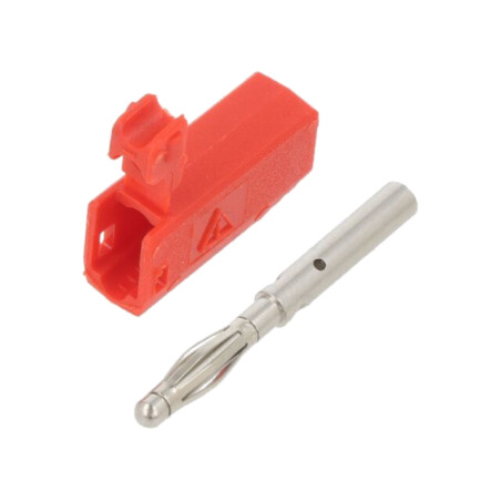 Conector: banană 2mm; mufă; 10A; 30VAC; 60VDC; roşie; nichelat