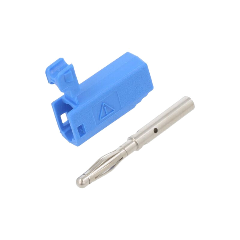 Conector: banană 2mm; mufă; 10A; 30VAC; 60VDC; albastră; nichelat Conector: banană 2mm; mufă; 10A; 30VAC; 60VDC; albastră; nichelat