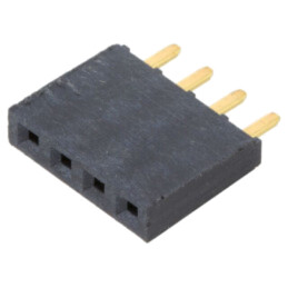 Conector: şiruri pini; mamă; PIN: 4; 2,54mm; aurit; THT; soclu; drept