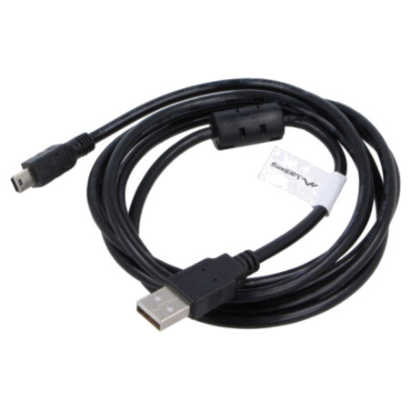 Cablu; USB 2.0; USB A mufă,USB B mini mufă; aurit; 1,8m; negru