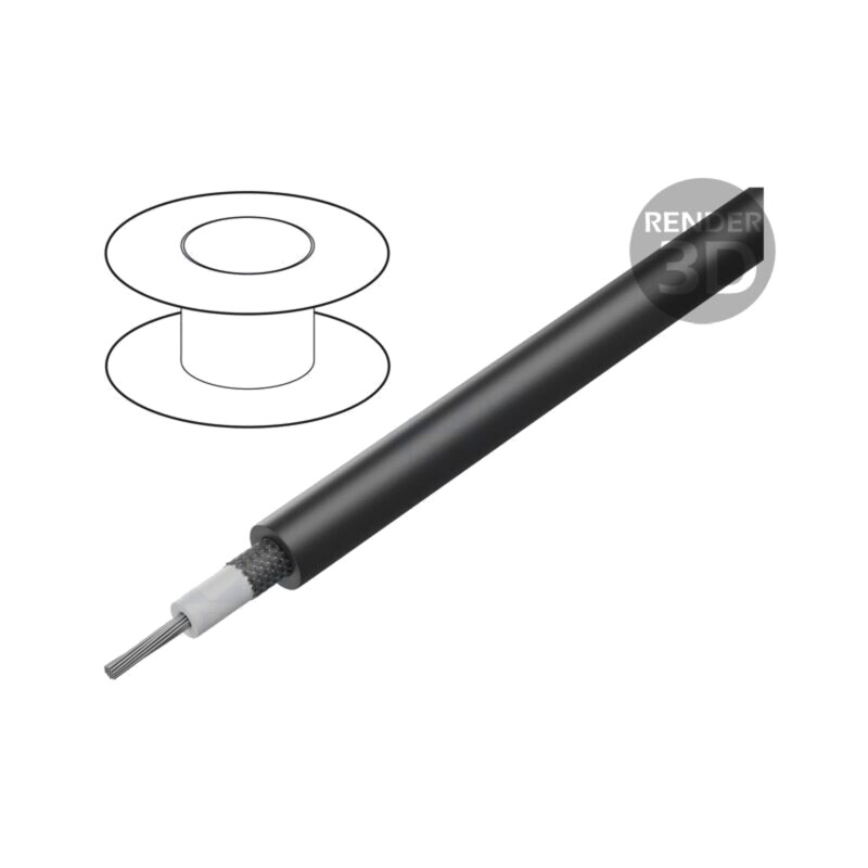 Cablu: coaxial; RG58C/U; litat; Cu; PVC; negru; 4,95mm