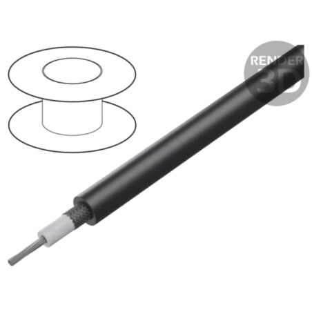 Cablu: coaxial; RG58C/U; litat; Cu; PVC; negru; 4,95mm