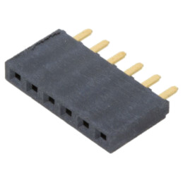Conector: şiruri pini; mamă; PIN: 6; 2,54mm; aurit; THT; soclu; drept