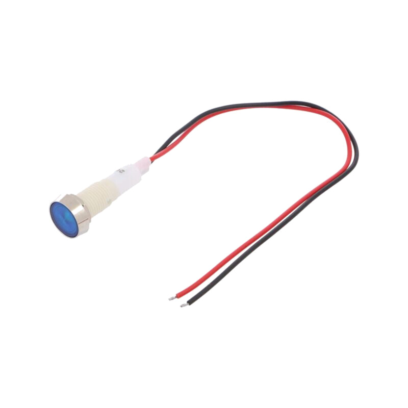 Lampă de control: LED; plată; albastră; 24VDC; 24VAC; Ø10mm Lampă de control: LED; plată; albastră; 24VDC; 24VAC; Ø10mm