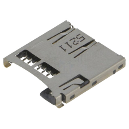 Conector: pentru carduri; microSD; push-push; SMT; aurit