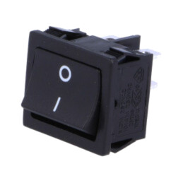 ROCKER; DPST; Poz: 2; ON-OFF; 6A/250VAC; neagră; fără; R13-33-AC