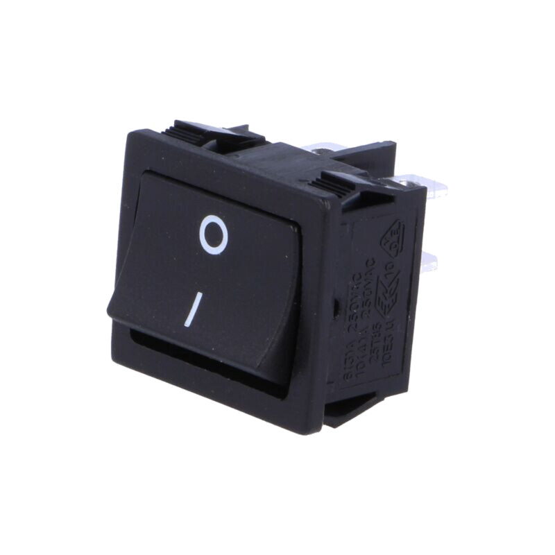ROCKER; DPST; Poz: 2; ON-OFF; 6A/250VAC; neagră; fără; R13-33-AC ROCKER; DPST; Poz: 2; ON-OFF; 6A/250VAC; neagră; fără; R13-33-AC