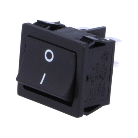 ROCKER; DPST; Poz: 2; ON-OFF; 6A/250VAC; neagră; fără; R13-33-AC