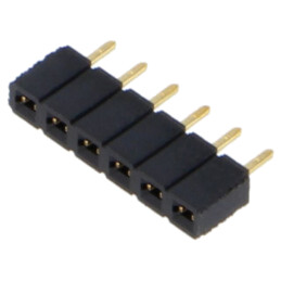Conector: şiruri pini; mamă; PIN: 6; 2,54mm; aurit; THT; soclu