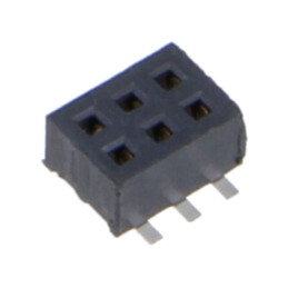 Conector: şiruri pini; mamă; PIN: 6; 1,27mm; gold flash; SMT; soclu