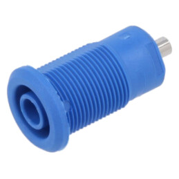 Conector: banană 4mm; soclu; 24A; 1kV; albastră; nichelat; pe panou