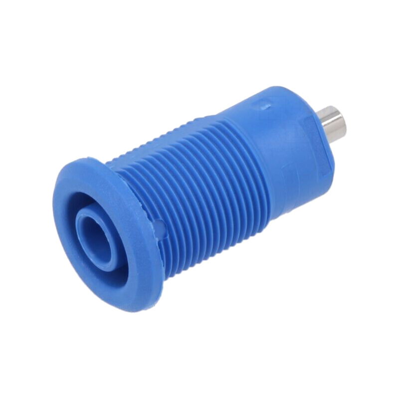 Conector: banană 4mm; soclu; 24A; 1kV; albastră; nichelat; pe panou Conector: banană 4mm; soclu; 24A; 1kV; albastră; nichelat; pe panou