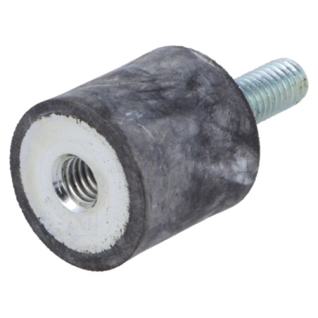 Atenuator de vibraţii; M6; Ø: 20mm; gumă; Lung: 20mm; H: 6mm; 265N