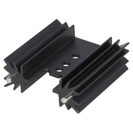 Radiator: extrudat; TO220; neagră; L: 38,1mm; 10,8K/W; aluminiu