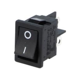 ROCKER; DPST; Poz: 2; ON-OFF; 6A/250VAC; neagră; fără; R13-73-AC