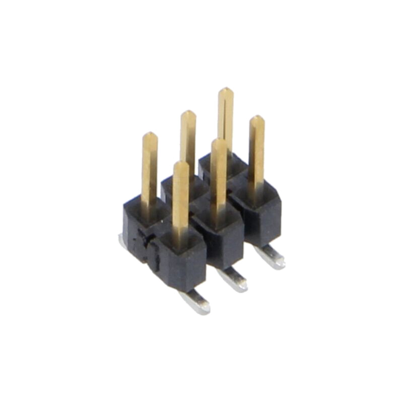 Conector: şiruri pini; tată; PIN: 6; 2,54mm; aurit; SMT; şir pini Conector: şiruri pini; tată; PIN: 6; 2,54mm; aurit; SMT; şir pini