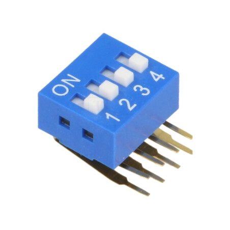 Comutator: DIP-SWITCH; Număr secţiuni: 4; ON-OFF; 0,05A/12VDC
