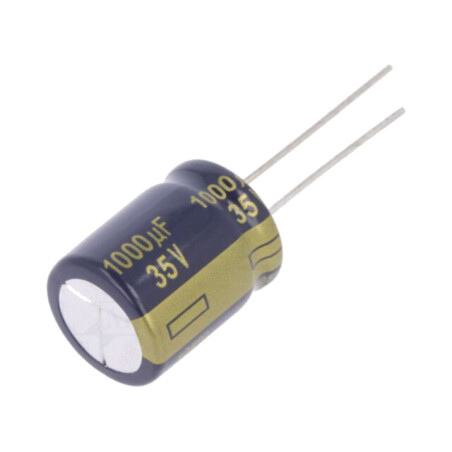 Condensator: electrolitic; low ESR; THT; 1000uF; 35VDC; Ø16x20mm