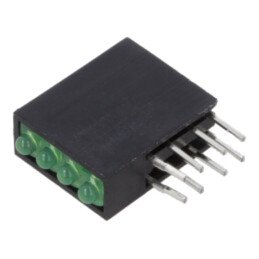 LED; în carcasă; 1,8mm; Nr.diode: 4; verde; 20mA; Lentilă: difuză