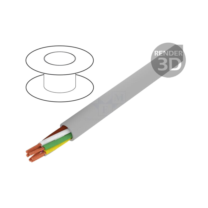 Cablu; ELITRONIC® LIYY; 6x0,25mm2; neecranat; 250V; Cu; litat; gri Cablu; ELITRONIC® LIYY; 6x0,25mm2; neecranat; 250V; Cu; litat; gri