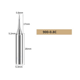 Vârf; despicat; 0,8mm; pentru staţie de lipit