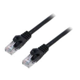 Patch cord; U/UTP; 6; litat; CCA; PVC; negru; 2m; 26AWG; Fire: 8; 1buc.
