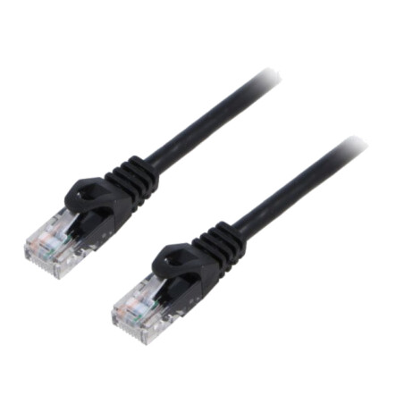 Patch cord; U/UTP; 6; litat; CCA; PVC; negru; 2m; 26AWG; Fire: 8; 1buc.