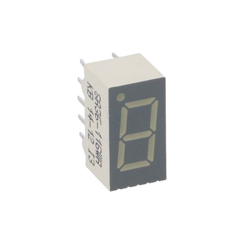 Afişaj: LED; cu 7 segmente; 9,14mm; 0,36"; Nr.car: 1; verde; anod
