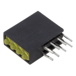 LED; în carcasă; 1,8mm; Nr.diode: 4; galbenă; 2mA; Lentilă: difuză
