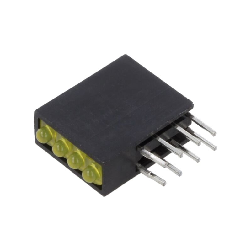 LED; în carcasă; 1,8mm; Nr.diode: 4; galbenă; 2mA; Lentilă: difuză LED; în carcasă; 1,8mm; Nr.diode: 4; galbenă; 2mA; Lentilă: difuză