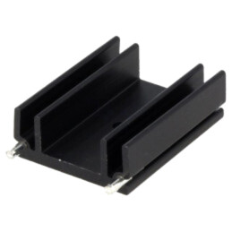 Radiator: extrudat; TO220; neagră; L: 37,5mm; W: 29mm; H: 12mm; 13K/W