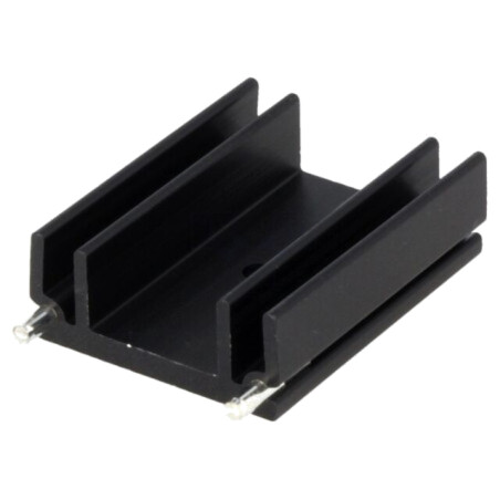 Radiator: extrudat; TO220; neagră; L: 37,5mm; W: 29mm; H: 12mm; 13K/W