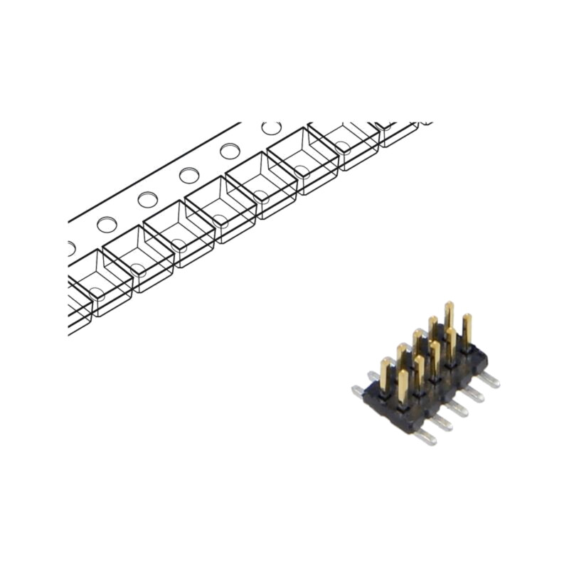 Conector: şiruri pini; tată; PIN: 10; 1,27mm; gold flash; SMT; soclu