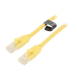 Patch cord; U/UTP; 6; CCA; PVC; galben; 1m; Placare: aurit; Fire: 8