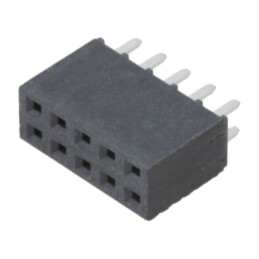 Conector: şiruri pini; mamă; PIN: 10; 2,54mm; aurit; THT; soclu