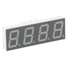 Afişaj: LED; cu 7 segmente; 13,2mm; 0,52"; Nr.car: 4; roşie; catod