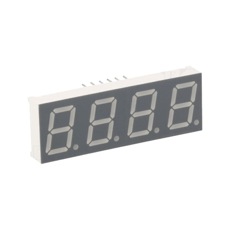 Afişaj: LED; cu 7 segmente; 13,2mm; 0,52"; Nr.car: 4; roşie; catod