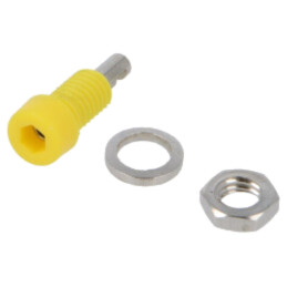 Conector: banană 2mm; soclu; 10A; 60VDC; Lung.tot: 17mm; galbenă