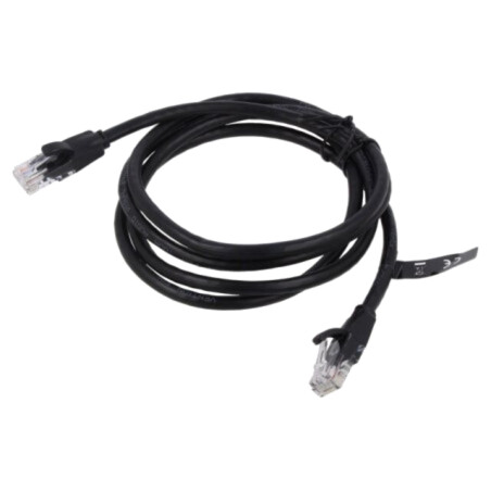 Patch cord; U/UTP; 6; litat; CCA; PVC; negru; 1,5m; 26AWG