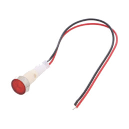 Lampă de control: LED; plată; roşie; 230VDC; 230VAC; Ø10mm; plastic