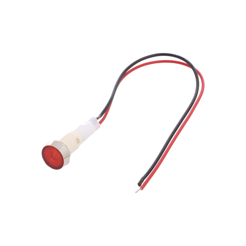 Lampă de control: LED; plată; roşie; 230VDC; 230VAC; Ø10mm; plastic Lampă de control: LED; plată; roşie; 230VDC; 230VAC; Ø10mm; plastic