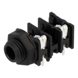 Conector: Jack 6,3mm; soclu; mamă; mono,cu întrerupător dublu