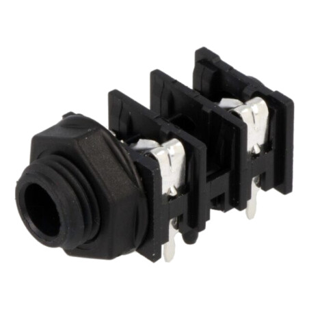 Conector: Jack 6,3mm; soclu; mamă; mono,cu întrerupător dublu