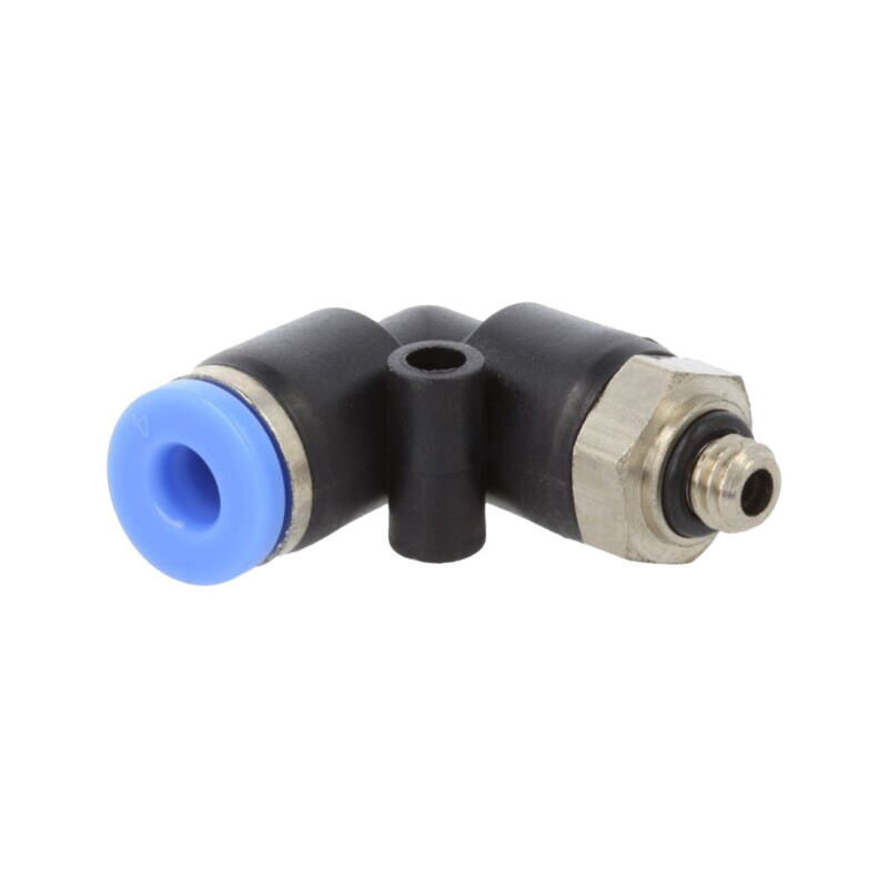 Racord push-in; în unghi; -0,95÷15bar; PBT; Filet: M5; BLUELINE