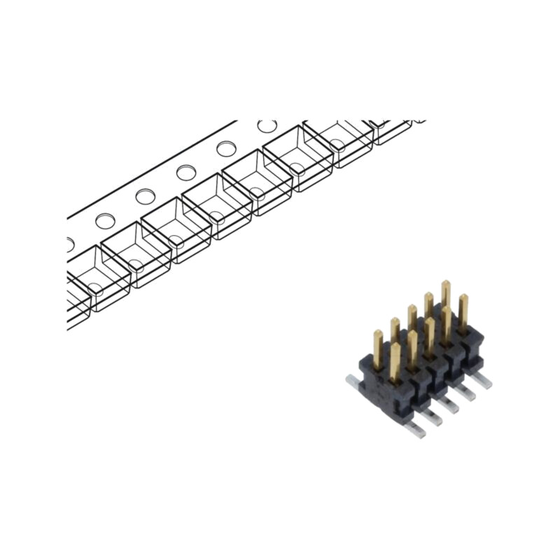 Conector: şiruri pini; tată; PIN: 10; 1,27mm; aurit; SMT; soclu; rolă Conector: şiruri pini; tată; PIN: 10; 1,27mm; aurit; SMT; soclu; rolă