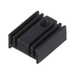 Radiator: extrudat; cu aripioare; SOT32; neagră; L: 15mm; W: 12mm