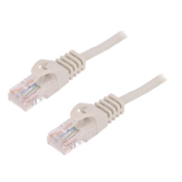 Patch cord; U/UTP; 5e; litat; CCA; PVC; gri; 1,5m; 26AWG