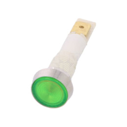 Lampă de control: LED; plată; verde; 12VDC; 12VAC; Ø10mm; plastic