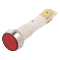 Lampă de control: LED; plată; roşie; 24VDC; 24VAC; Ø10mm; plastic