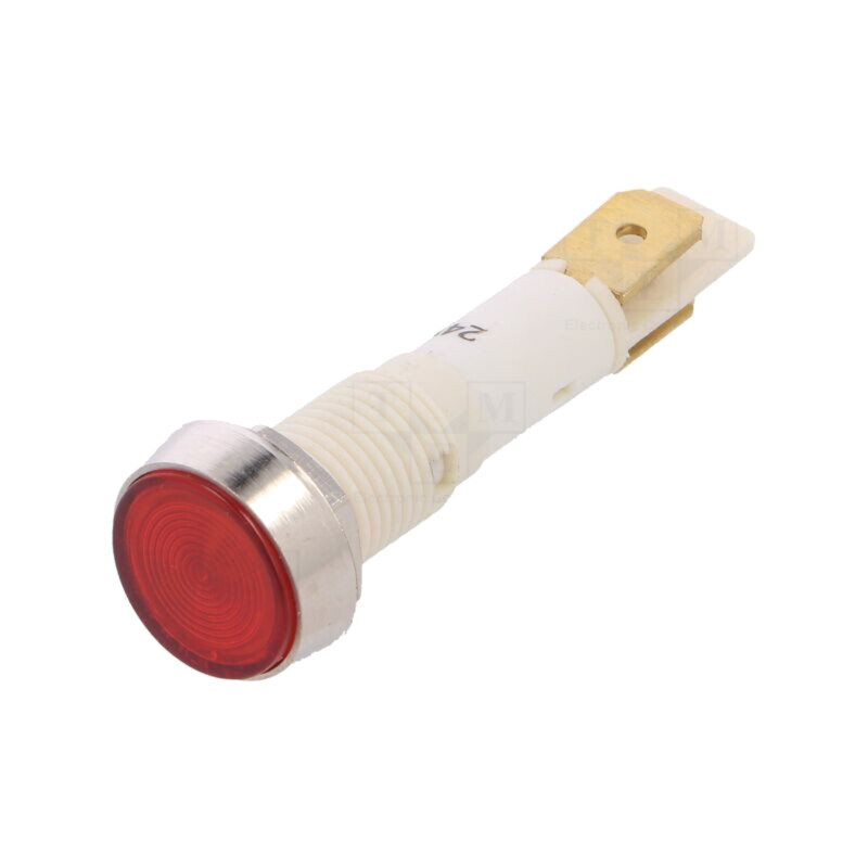 Lampă de control: LED; plată; roşie; 24VDC; 24VAC; Ø10mm; plastic Lampă de control: LED; plată; roşie; 24VDC; 24VAC; Ø10mm; plastic